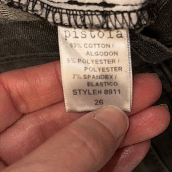 PISTOLA very distressed charcoal gray jeans - Picture 6 of 7
